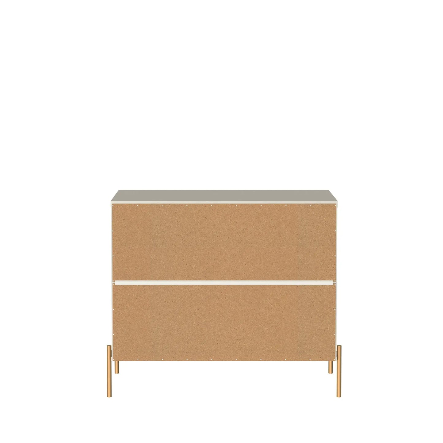 Homedock Cômoda c/ 3 Gavetas Jasper 90 cm - Off White Fosco c/ Dourado Moveis