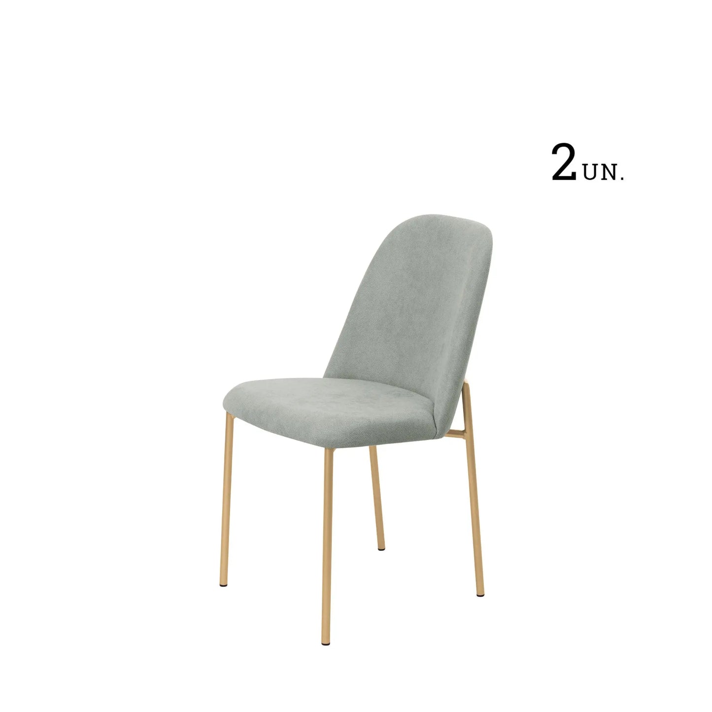 Homedock Conjunto de 2 Cadeiras Lucille - Dourado c/ Soft Sálvia Móveis Provincia