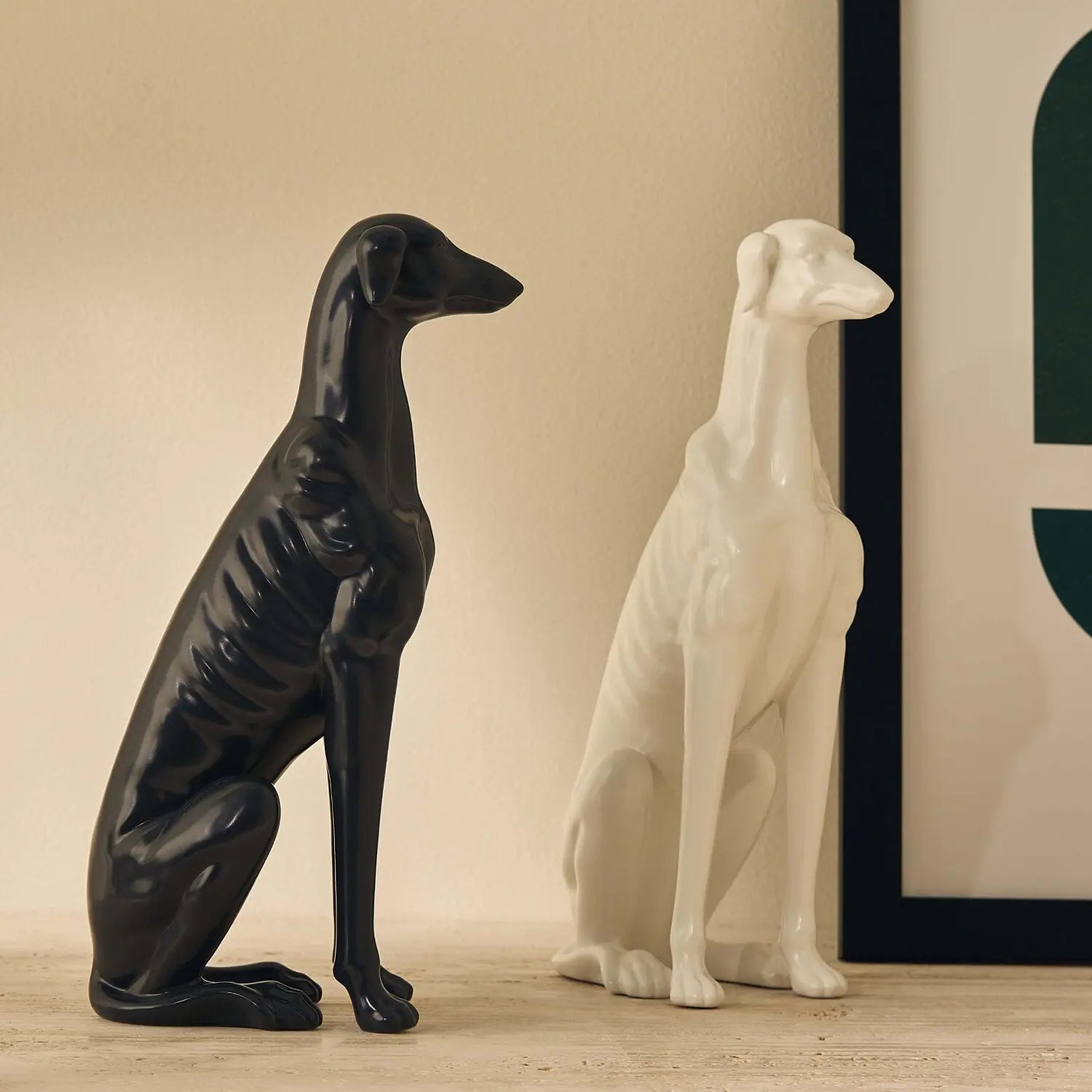Homedock Escultura Cachorro de Cerâmica Anubis Preto 36 cm Mart