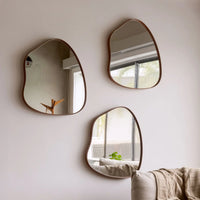 Homedock Espelho Decorativo Orgânico Sollo Nogueira 60 cm Aprimore