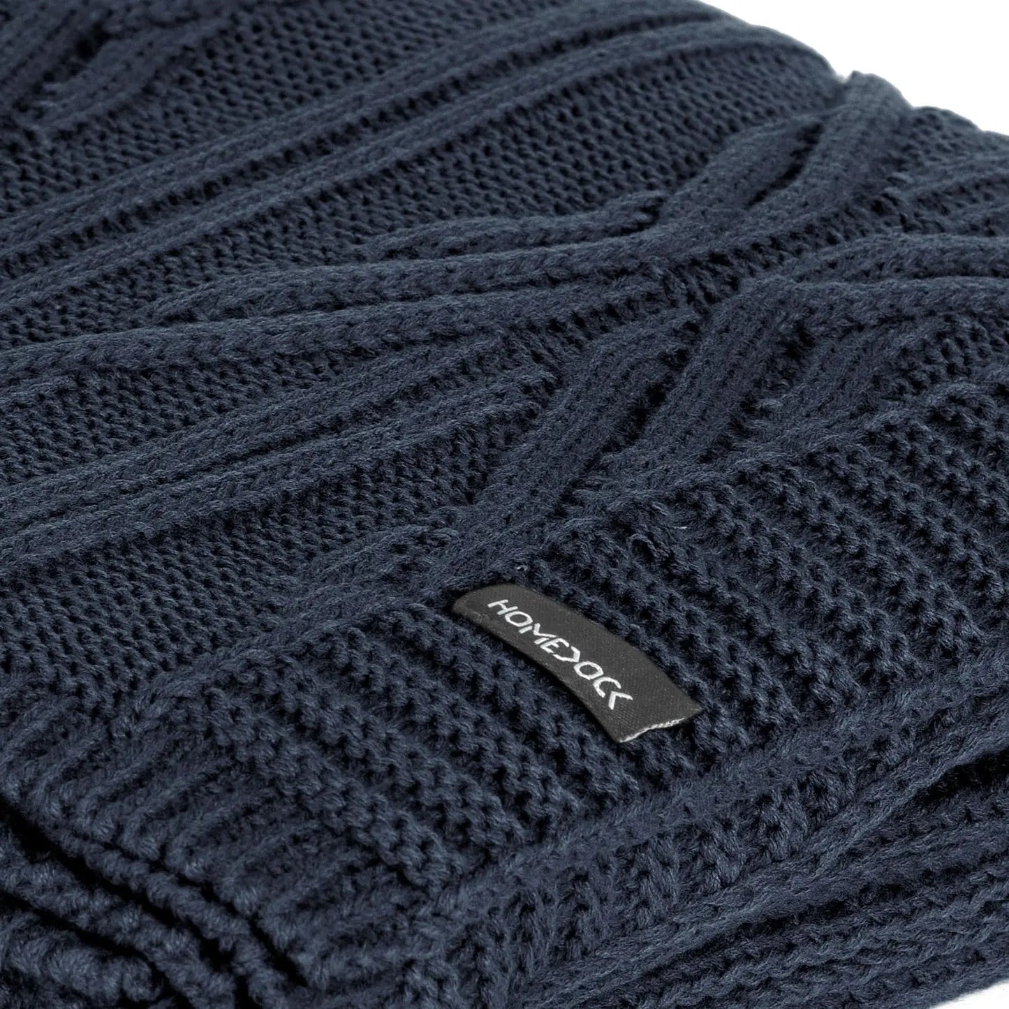 Homedock Manta Decorativa Lise Tricot Azul Marinho 150 x 90 cm Usufruto