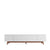 Rack para TV Até 75" 3 Gavetas Pés Madeira Maciça Flynt 220 cm - Branco Fosco c/ Natural