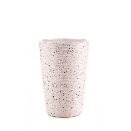 Homedock Vaso Decorativo Cerâmica Clint Branco Granito 28,5 cm Ceramica
