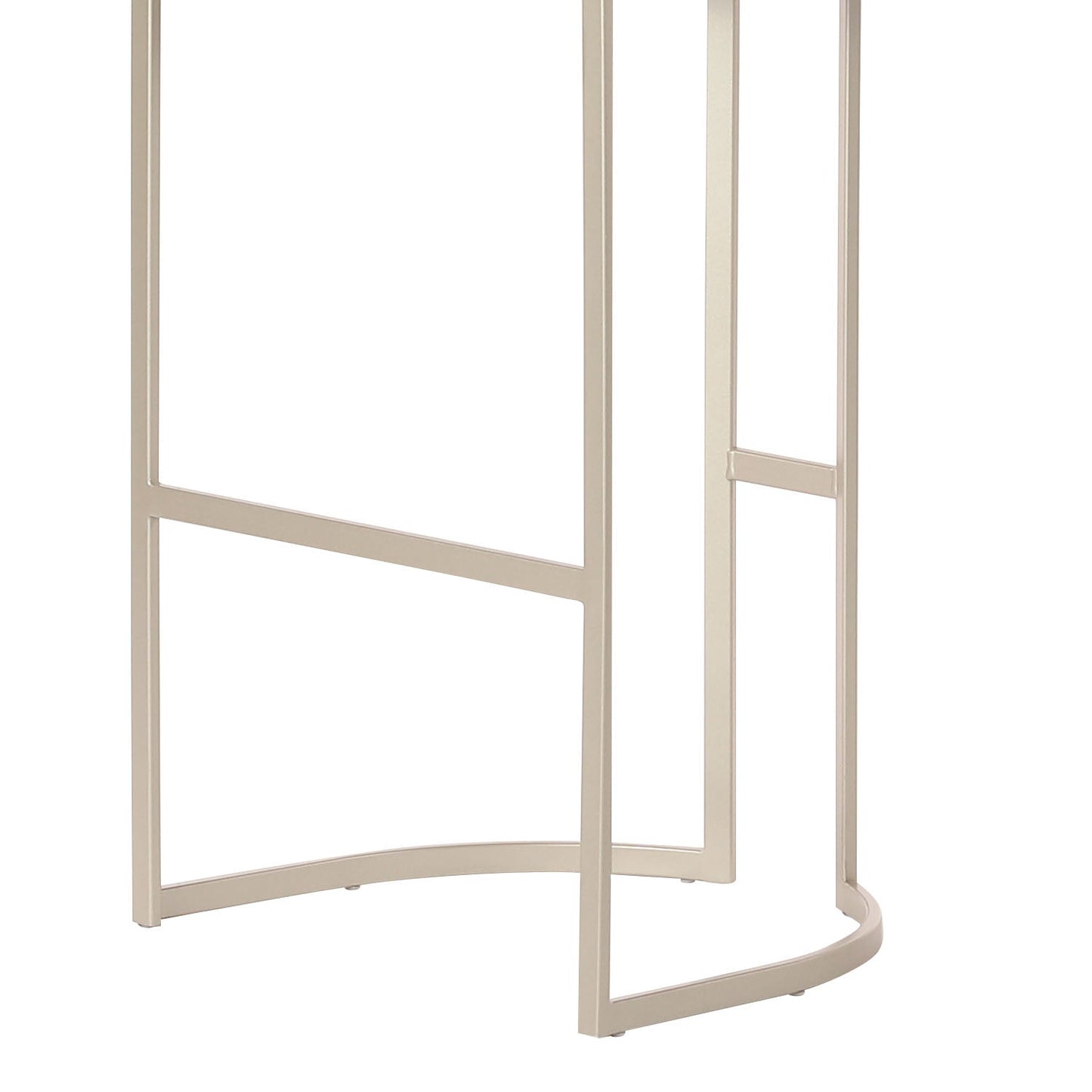 Homedock Banqueta Alta de Aço Estofada com Braços Beverly - Champanhe c/ Linho Mescla Cru Móveis Província