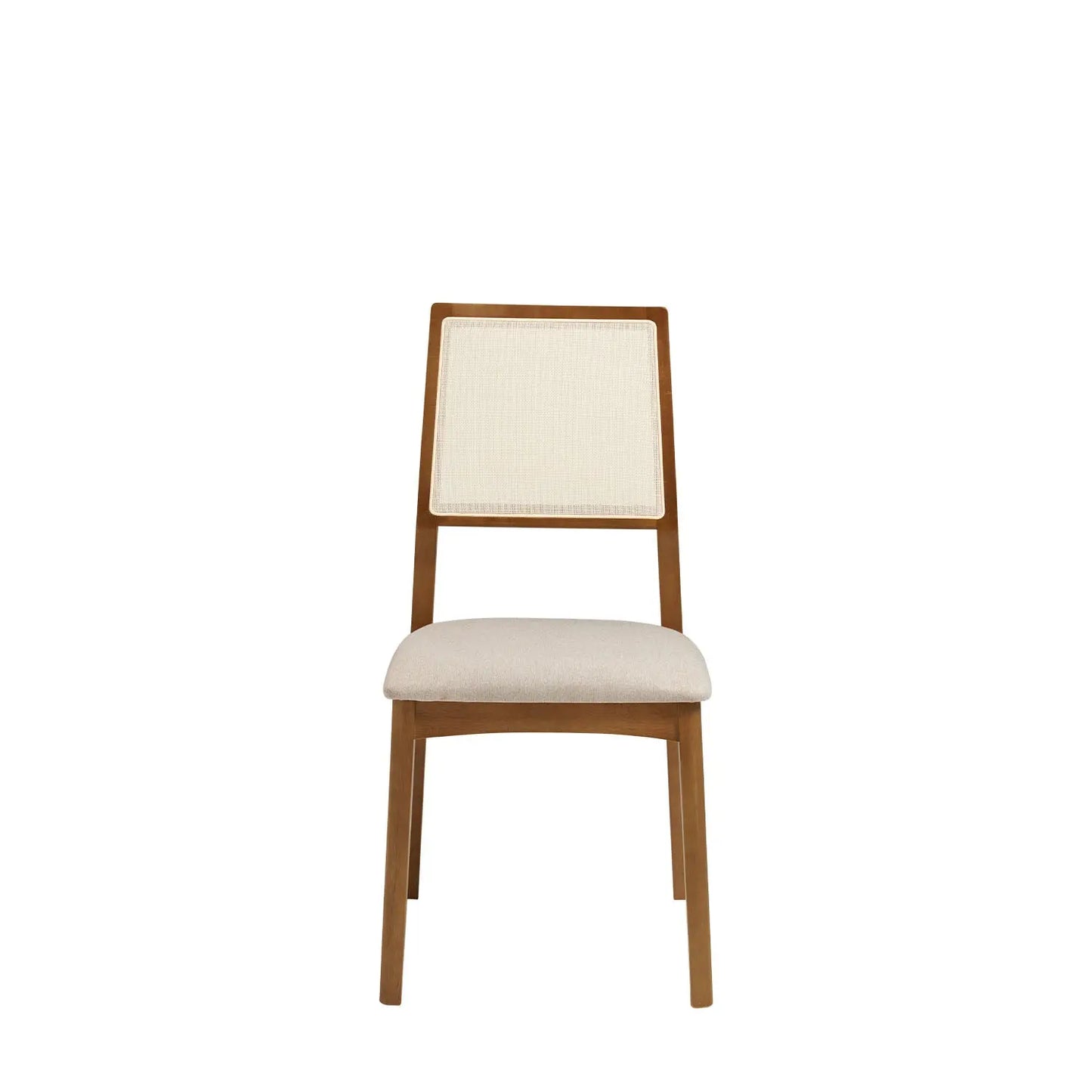 Homedock Cadeira Ofélia - Imbuia c/ Linho Texturizado Cinza Carmo Móveis