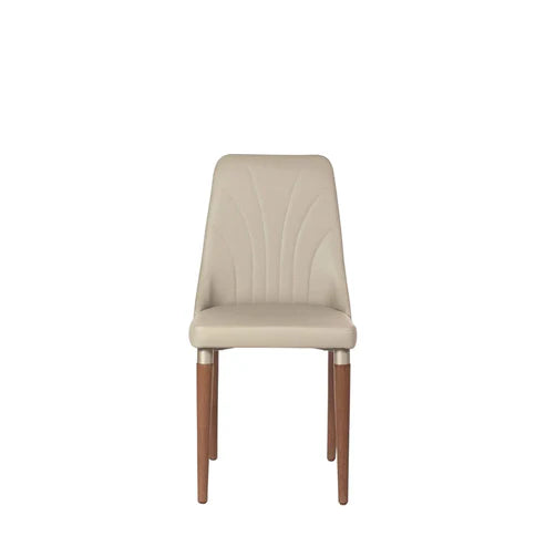 Conjunto de Jantar Mesa Retangular com Vidro Avena 4 Cadeiras Lara Off White Fosco c/ PU Off White