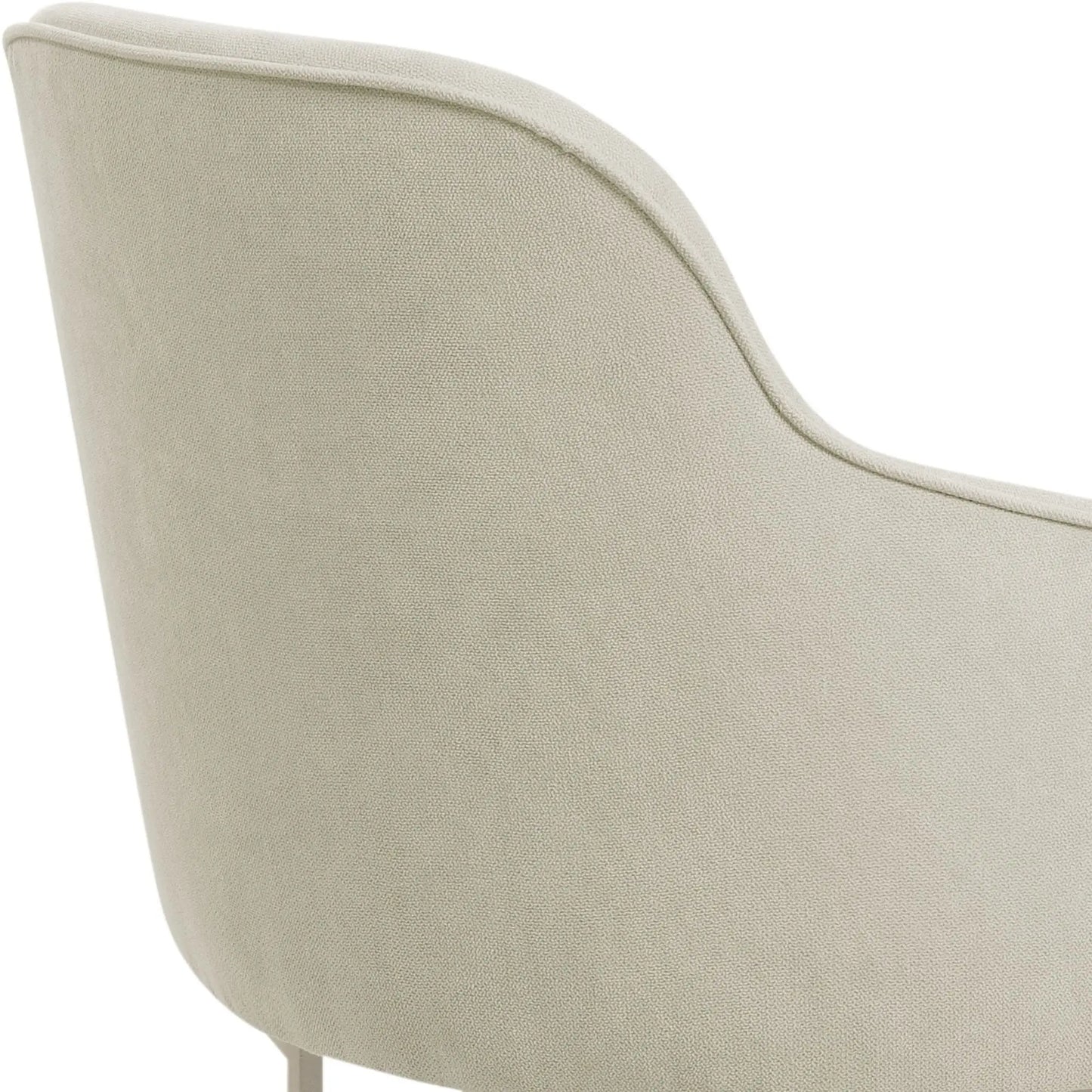 Cadeira de Aço Estofada com Braços Albany - Champanhe c/ Soft Palha