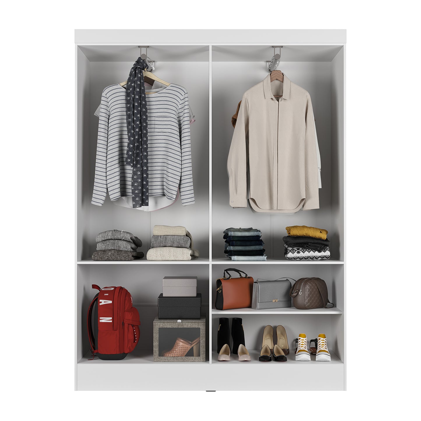 Guarda-Roupa Solteiro 4 Portas Jacob 135 cm - Branco