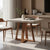 Mesa de Jantar Retangular c/ Vidro para 4 Lugares Bennett 115 cm - Natural c/ Off White
