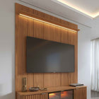 Painel para TV Até 85” com Prateleira e LED Neon Float 178 cm - Canella