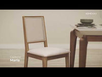 Cadeira Marla - Preto c/ Linho Mescla Cinza