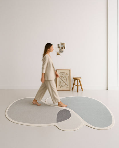 Tapete Orgânico Egípcio para Sala e Quarto Solin 140 x 200 cm - Cinza