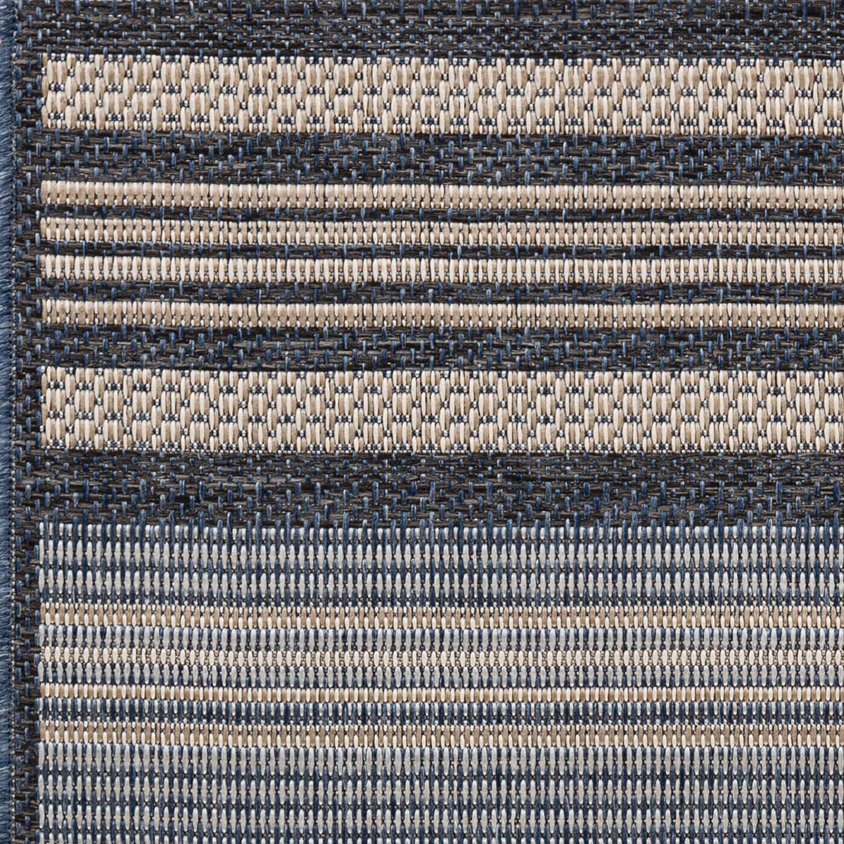 Tapete Rashidi Indoor e Outdoor Azul e Natural - 240 x 300 cm