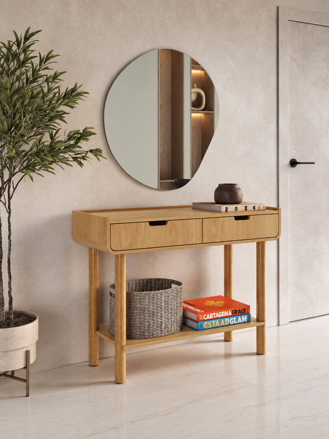 Aparador Orgânico 2 Gavetas Yume 100 cm - Mel