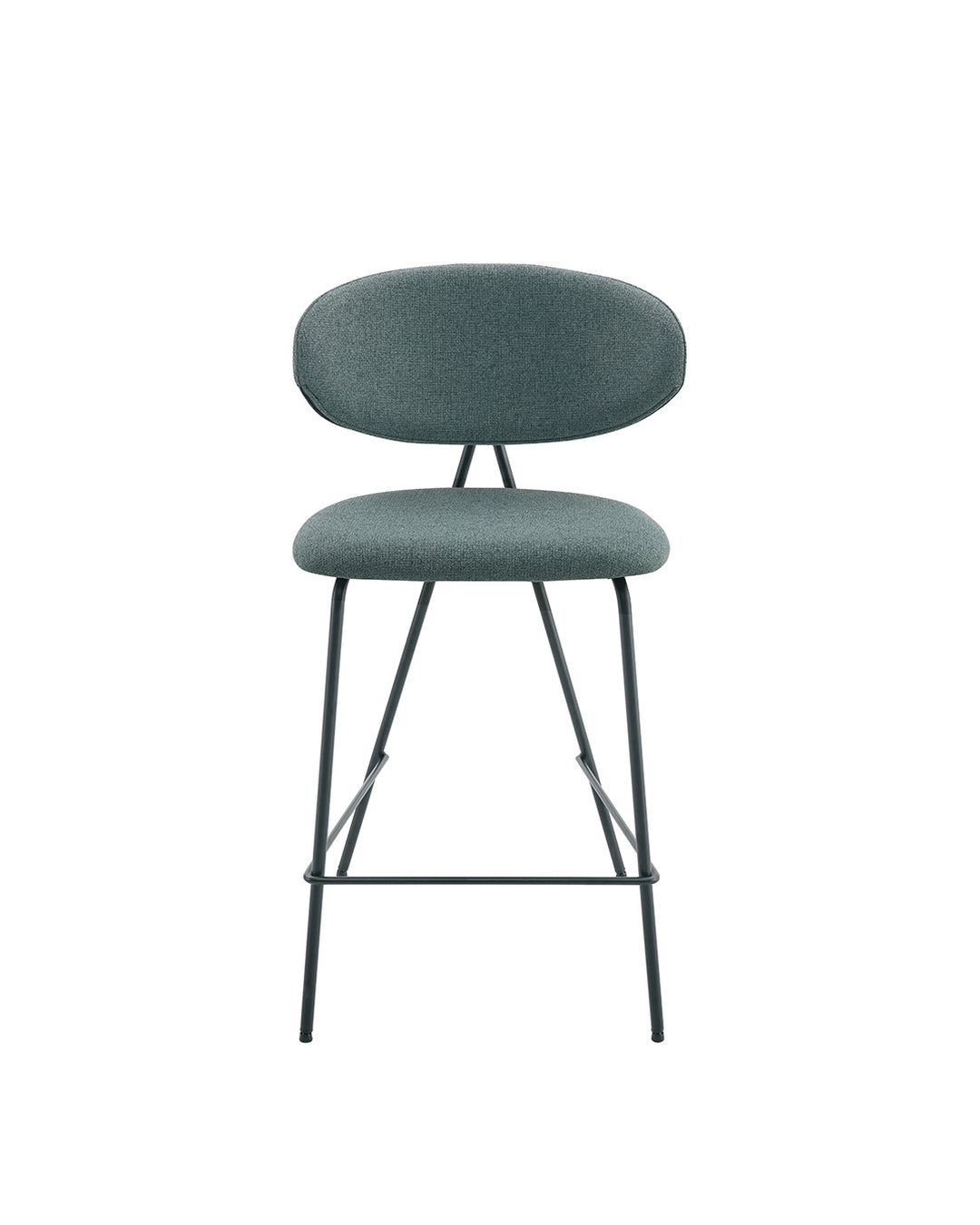 Banqueta Alta de Aço Estofada Elora - Verde