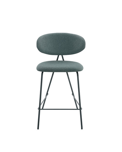 Banqueta Alta de Aço Estofada Elora - Verde