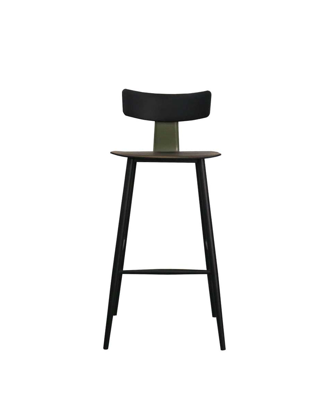 Banqueta Alta de Aço Estofada Évoa - Preto e Verde