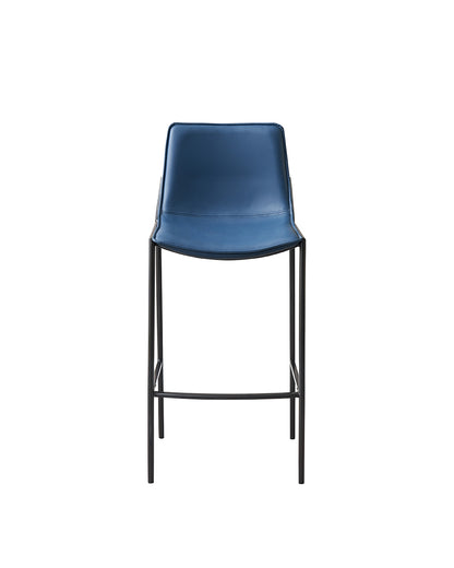 Banqueta Alta de Aço Estofada Kora - Azul