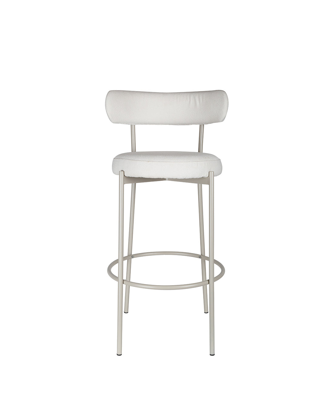 Banqueta Alta de Aço Estofada Olyra - Off White