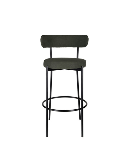 Banqueta Alta de Aço Estofada Olyra - Verde