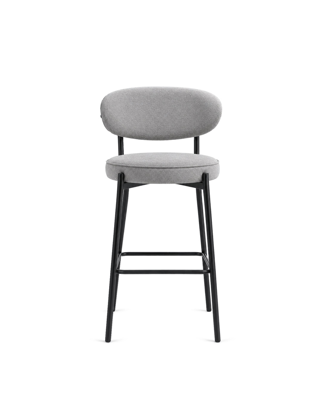 Banqueta Alta de Aço Estofada Oryn - Cinza