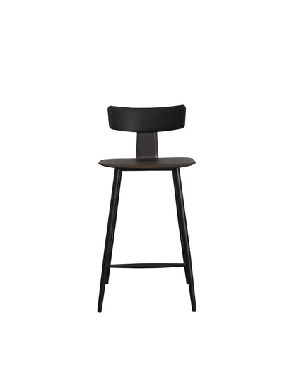 Banqueta Baixa de Aço Estofada Évoa - Preto e Cinza