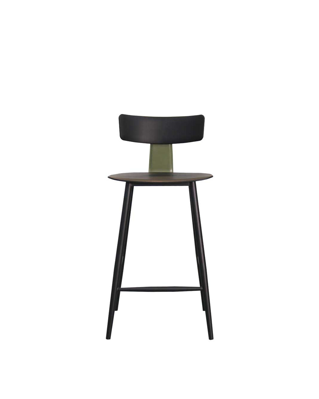 Banqueta Baixa de Aço Estofada Évoa - Preto e Verde