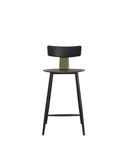 Banqueta Baixa de Aço Estofada Évoa - Preto e Verde