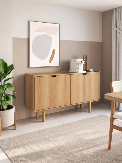 Buffet Orgânico 4 Portas Yume 160 cm - Mel