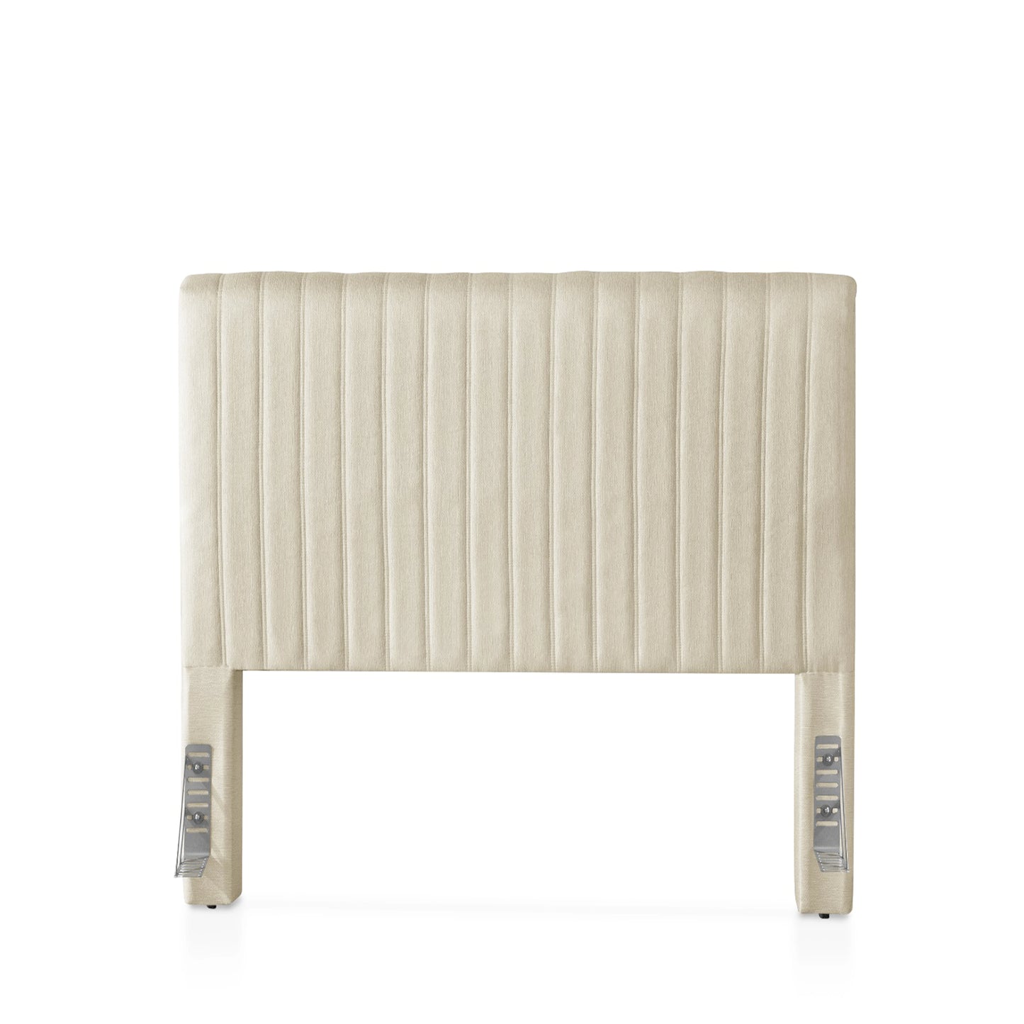 Cabeceira Casal Estofada Elara Canelada 140 cm - Linho Off White