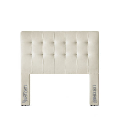 Cabeceira Casal Estofada Serena Capitonê 140 cm - Linho Off White