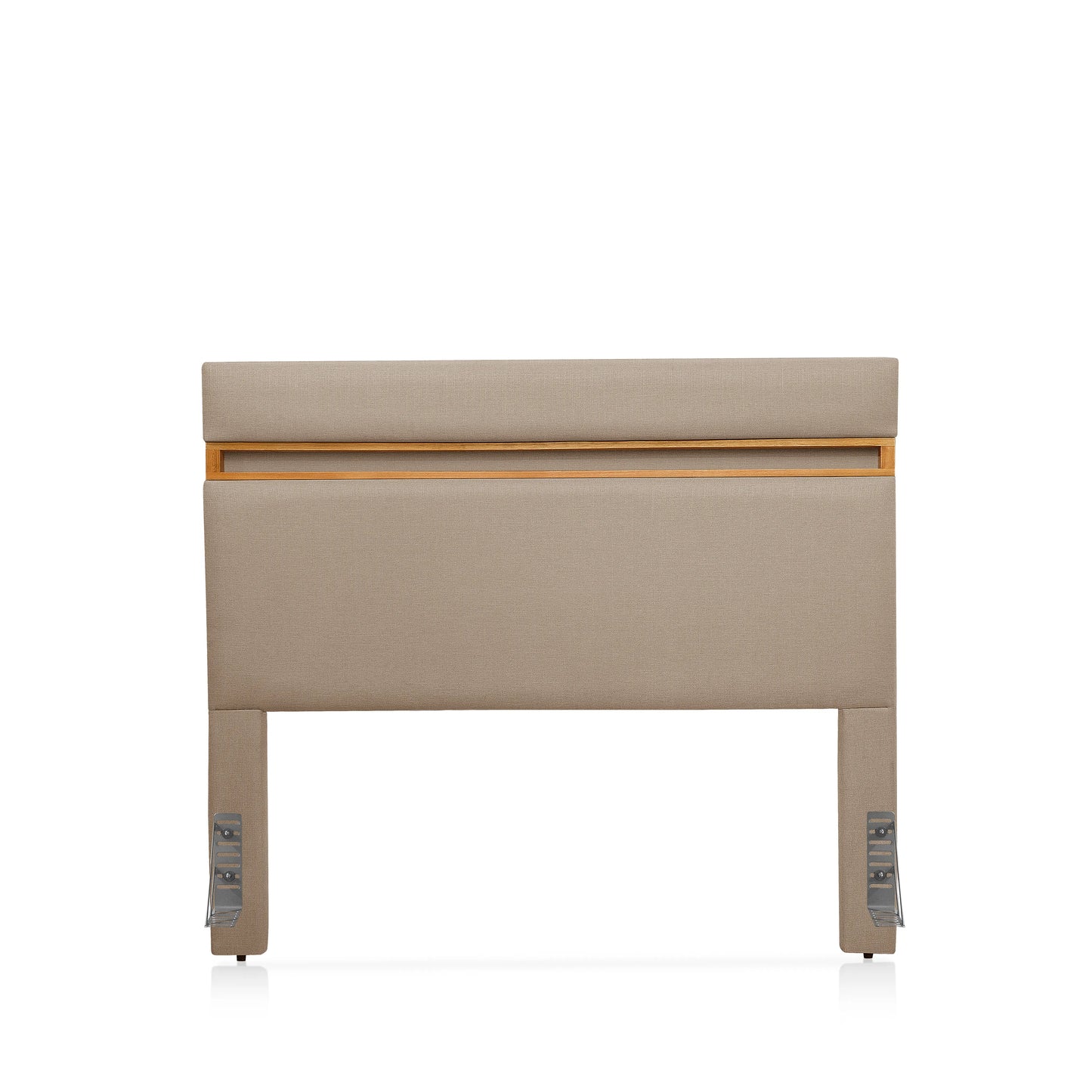 Cabeceira Casal Estofada Mira 140 cm - Mel c/ Linho Bege