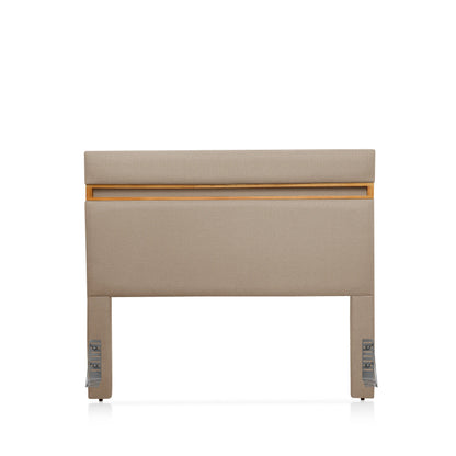 Cabeceira Casal Estofada Mira 140 cm - Mel c/ Linho Bege