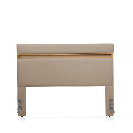 Cabeceira King Estofada Mira 193 cm - Mel c/ Linho Bege