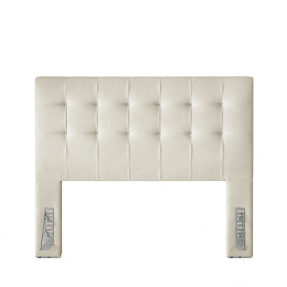 Cabeceira King Estofada Serena Capitonê 193 cm - Linho Off White