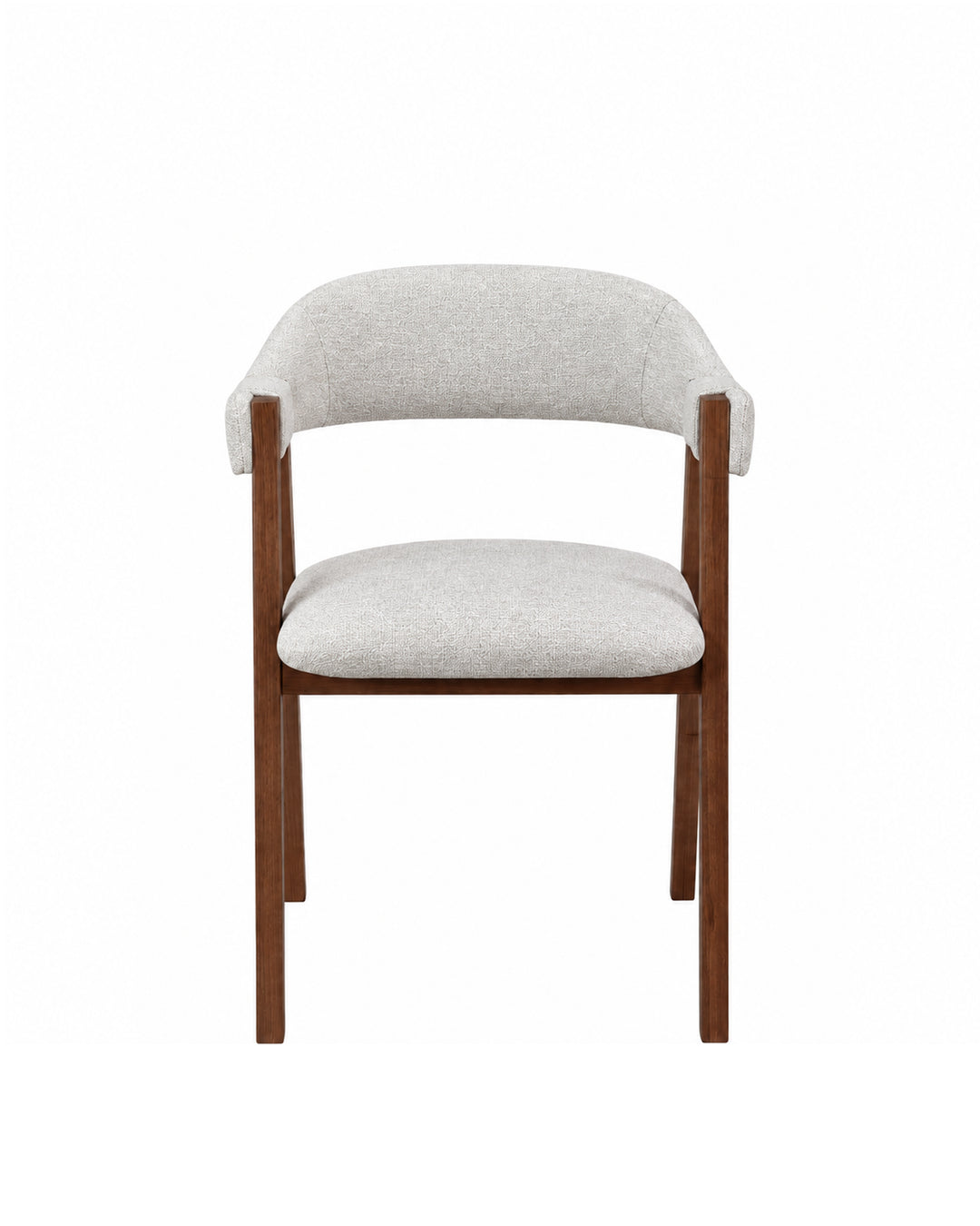Cadeira de Madeira Maciça Estofada Tavora - Natural c/  Linho Off White