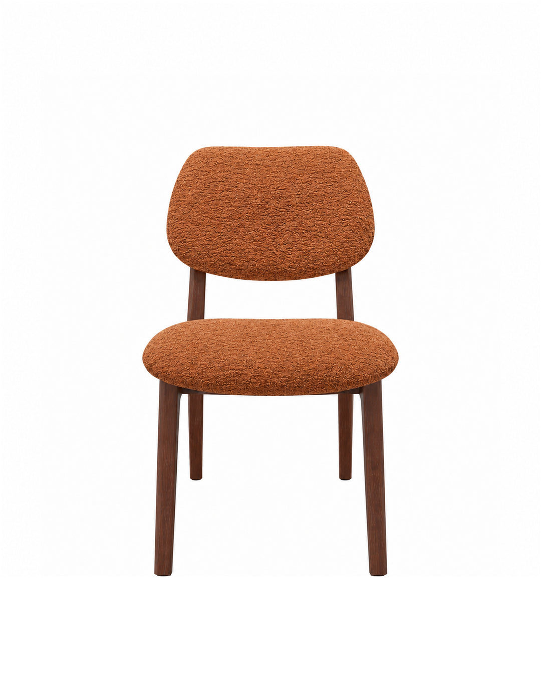 Cadeira de Madeira Maciça Estofada Nilo - Natural c/ Boucle Terracota