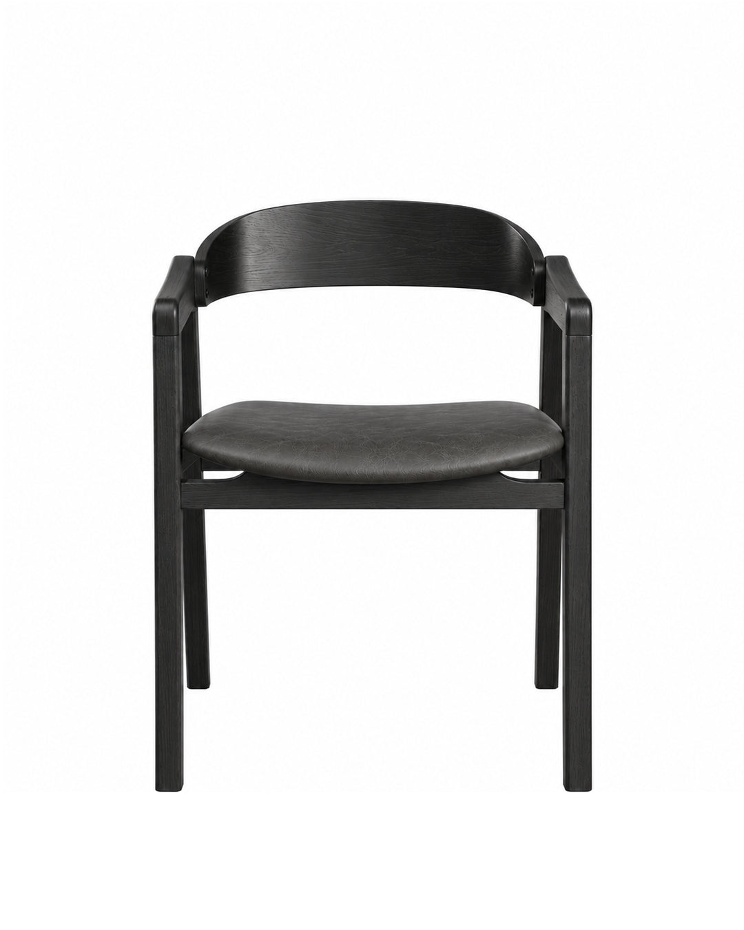 Cadeira de Madeira Maciça Estofada Eron - Preto c/ PU Preto