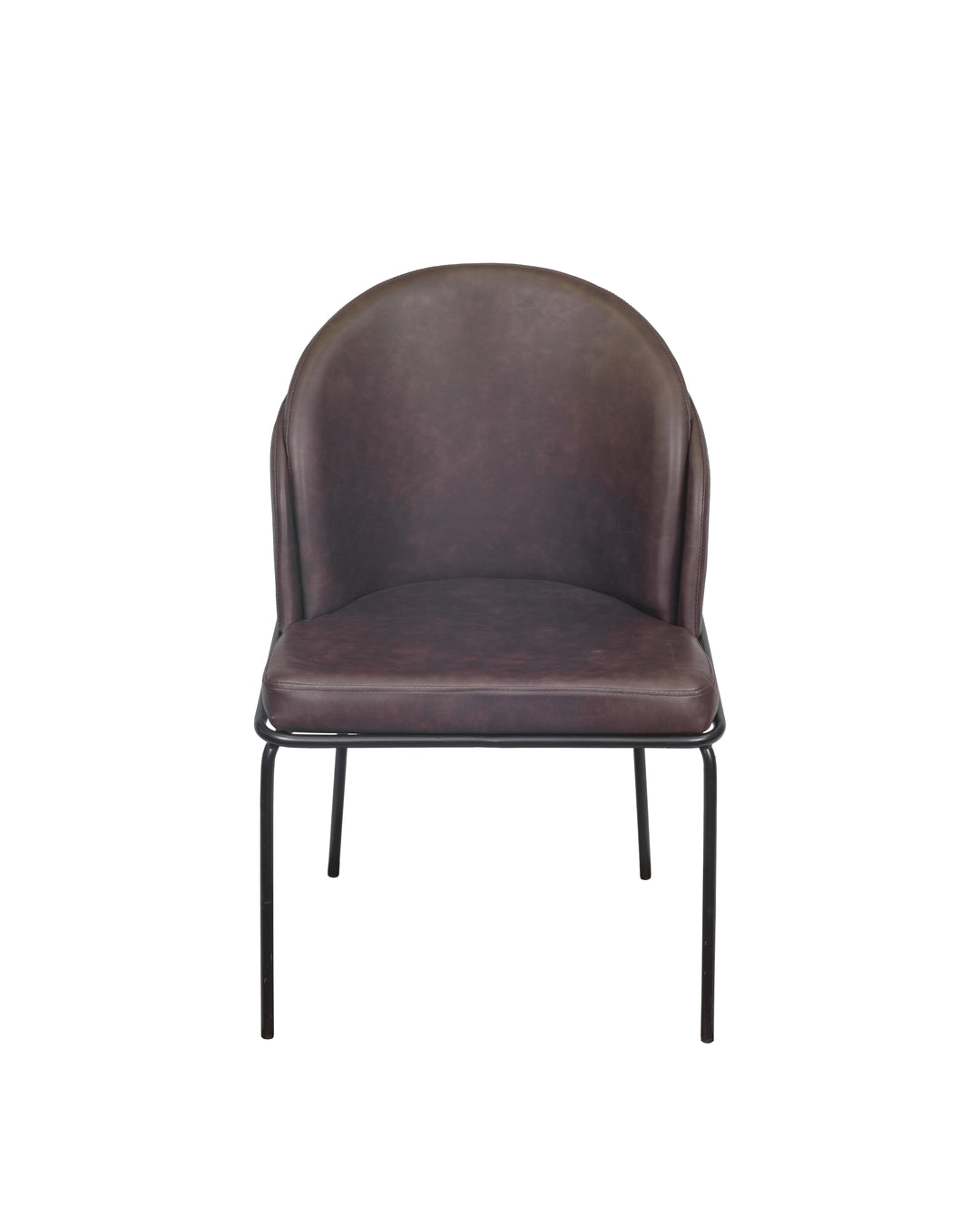 Cadeira de Aço Estofada Vetra - PU Café c/ Preto