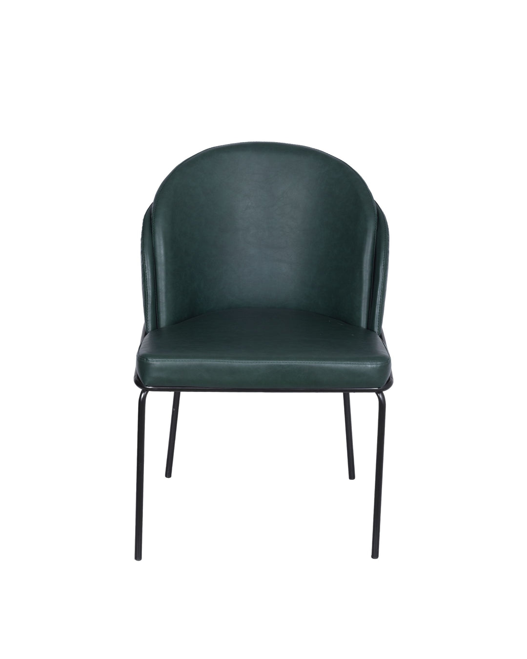 Cadeira de Aço Estofada Vetra - PU Verde c/ Preto