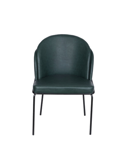 Cadeira de Aço Estofada Vetra - PU Verde c/ Preto