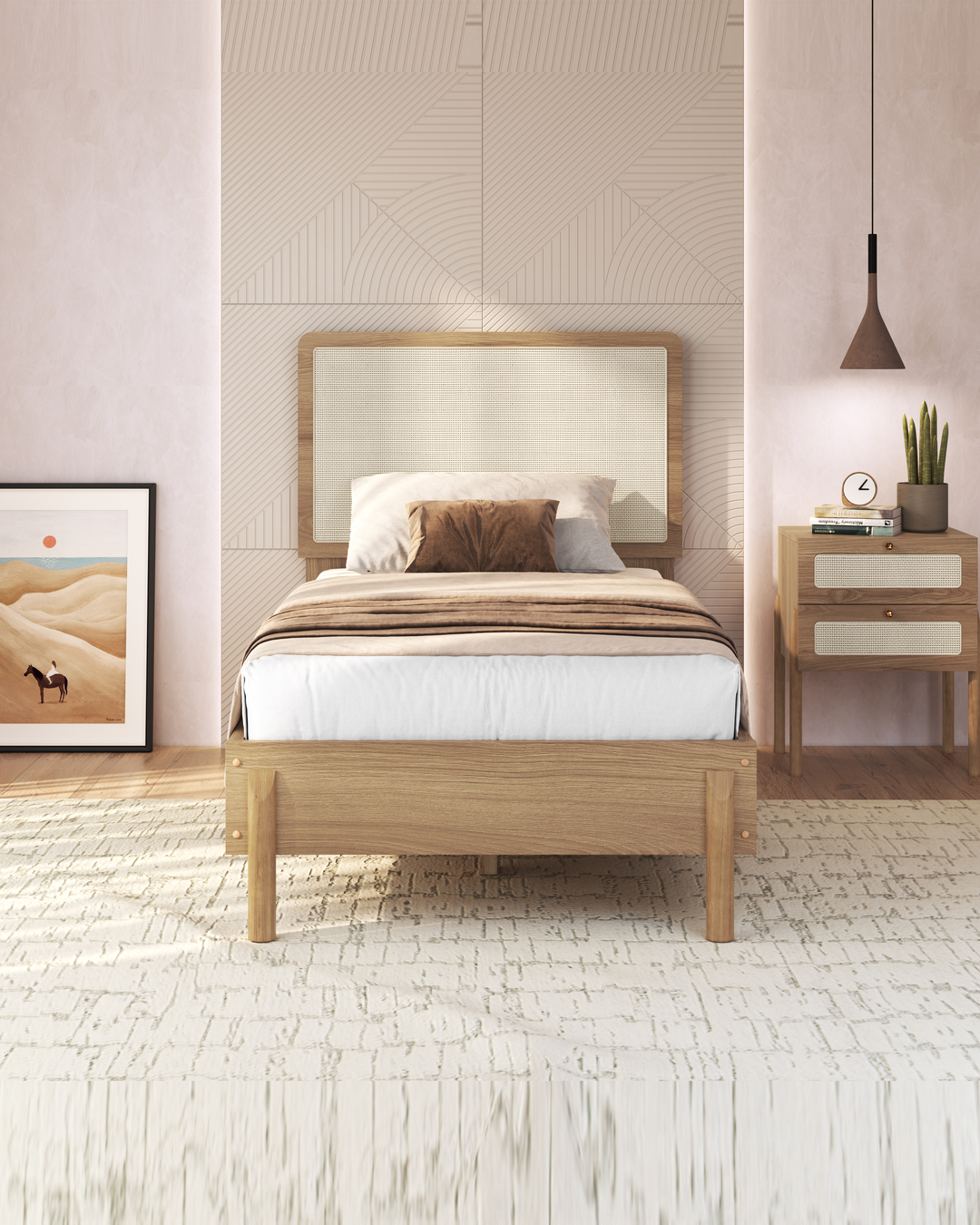 Cama Solteiro Palhinha Urdi 88 cm - Mel
