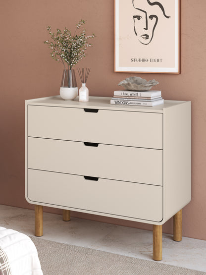 Cômoda Orgânica 3 Gavetas Yume 90 cm - Off-White Fosco