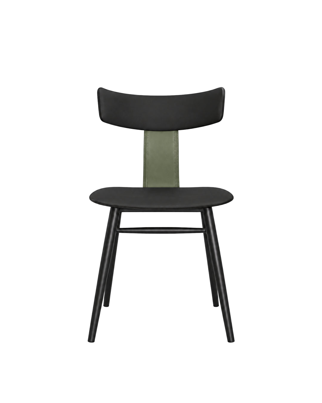 Conjunto de 2 Cadeiras de Aço Estofada Évoa - Preto e Verde