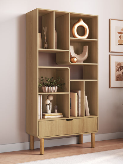 Estante Orgânica 1 Gaveta Prateleiras  Yume 180 cm - Mel