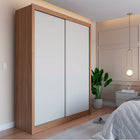 Guarda-Roupa Casal 2 Portas de Correr 4 Gavetas Montclair 186 cm - Canella c/ Off White Fosco