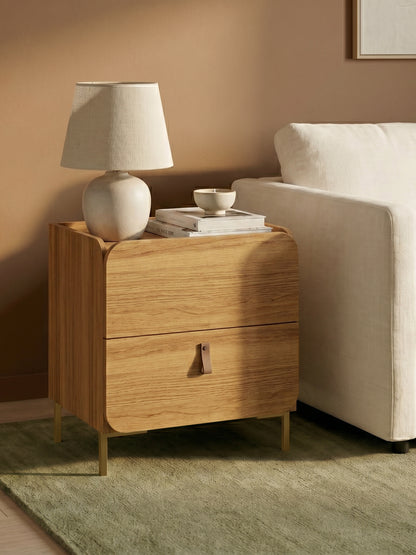 Mesa de Cabeceira 2 Gavetas Elo 50 cm - Mel