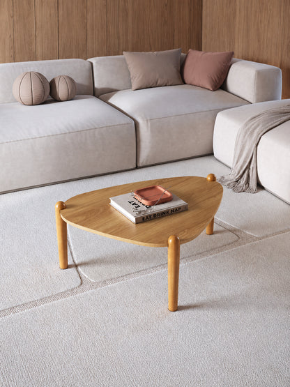 Mesa de Centro Orgânica com Pés em Madeira Maciça Mori 84 cm - Mel