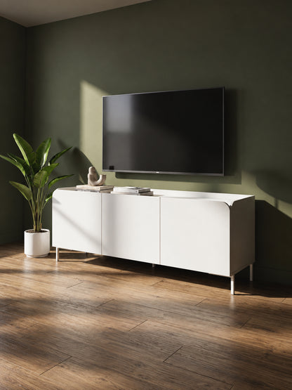 Rack para TV até 55" 03 Portas 2 Prateleiras Elo 135 cm - Branco