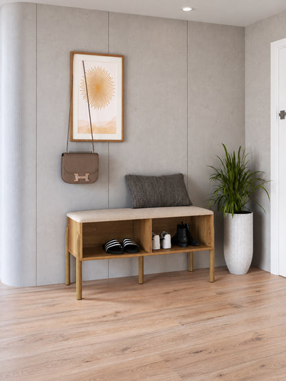 Sapateira Banco Estofada Urdi 93 cm - Mel